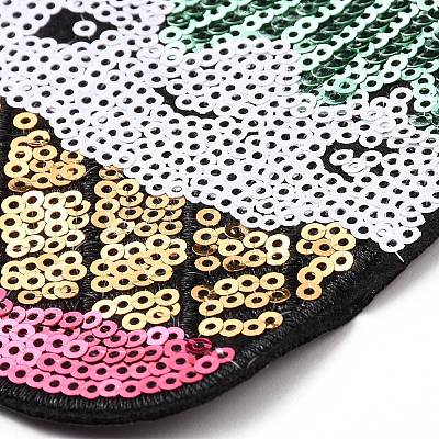 Summer Food Theme Polyester & Sequin Embroidery Cloth Iron on Patches PATC-WH0001-125-1