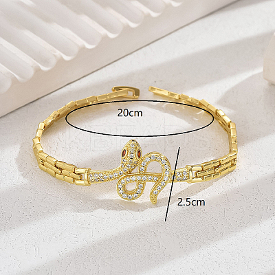 Luxurious Hip-hop Style Snake Bracelet with Zirconia for Women's Date. TX0735-1
