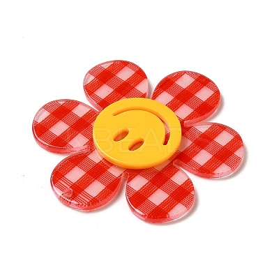 Tartan Pattern Acrylic Big Pendants OACR-B008-B04-1