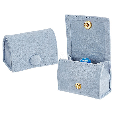 Bag Shaped Velveteen Ring Storage Boxes with Snap Button TP-WH0015-13C-1