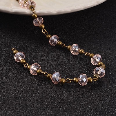 Handmade Glass Beaded Chains for Necklaces Bracelets Making AJEW-JB00187-07-1