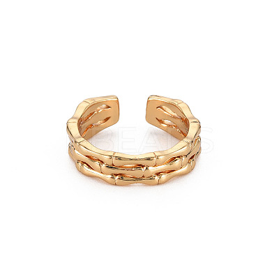 Skeleton Bone Shape Brass Cuff Ring RJEW-S048-004G-NF-1