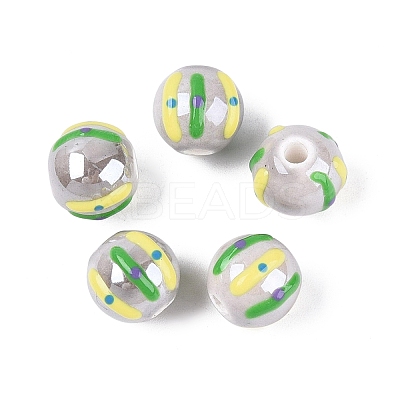 Handmade Porcelain Ceramic Beads PORC-Q005-03G-1