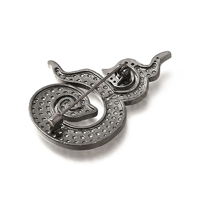 Thai Traditional Nine Number Brass Micro Pave Clear Cubic Zirconia Brooches KK-M312-33B-1