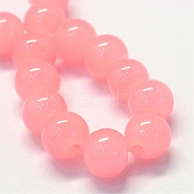 Baking Paint Imitation Jade Glass Round Bead Strands DGLA-Q021-4mm-03-1