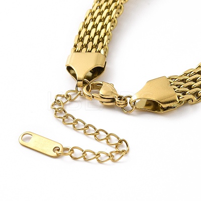 304 Stainless Steel Mesh Chain Bracelet for Men Women BJEW-P286-02G-1