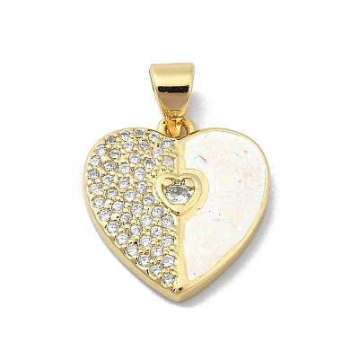 Brass Micro Pave Clear Cubic Zirconia Pendants KK-A221-19A-G-1