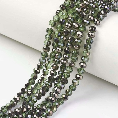 Electroplate Transparent Glass Beads Strands EGLA-A034-T4mm-P08-1