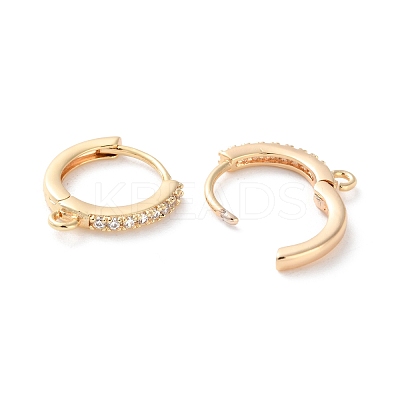 Rack Plating Brass Clear Cubic Zirconia Earring Findings KK-S405-04G-1