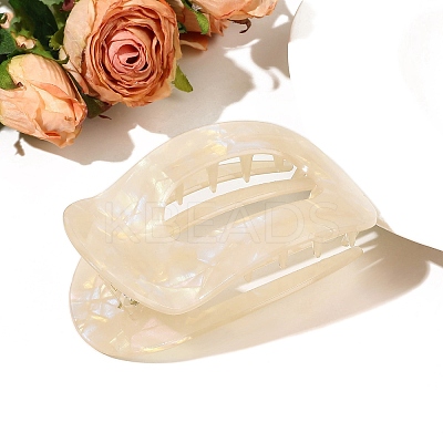 Oval Cellulose Acetate Claw Hair Clips PW-WGE447D-02-1