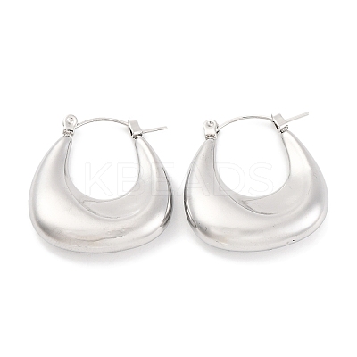 Non-Tarnish Teardrop 304 Stainless Steel Hoop Earring EJEW-H013-09P-1