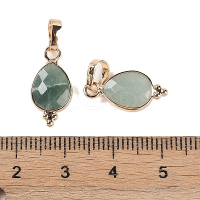 Natural Green Aventurine Faceted Pendans X-KK-L218-004G-06-1