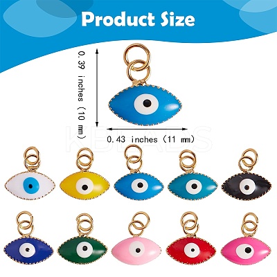 20Pcs 10 Colors Brass Enamel Charms KK-SZ0004-06-1