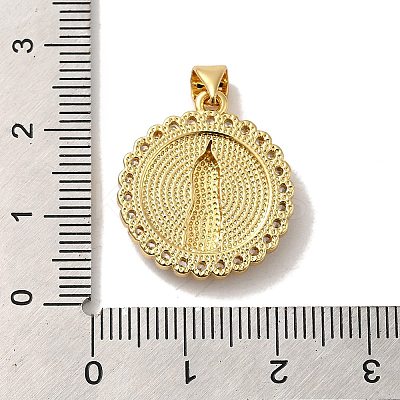 Rack Plating Brass Micro Pave Cubic Zirconia with Synthetic Opal Pendants KK-D088-13G-1