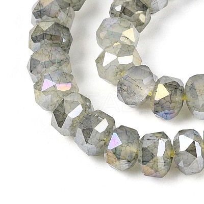 Anti-Tarnish Electroplate Glass Imitation Jade Beads Strands EGLA-T029-6mm-13B-1