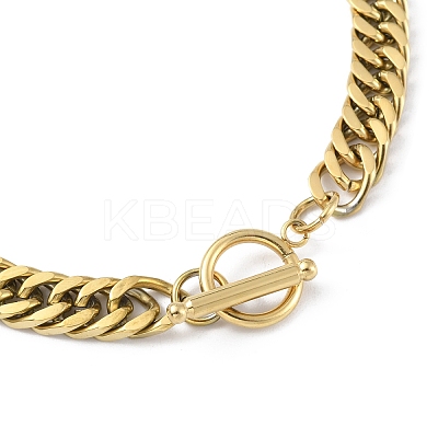 Ion Plating(IP) 304 Stainless Steel Curb Chain Necklace for Men Women NJEW-M200-10G-1