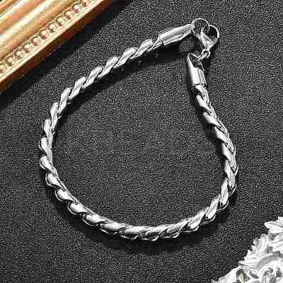 304 Stainless Steel Rope Chain Bracelets for Men Women BJEW-Q038-04P-1