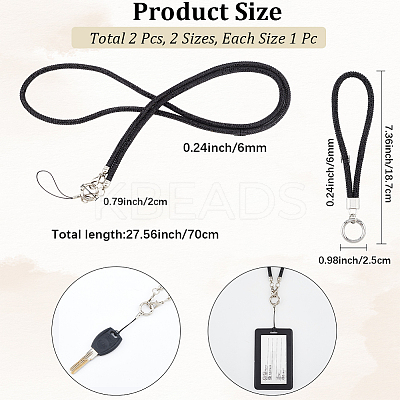 2Pcs 2 Styles Zinc Alloy Resin Universal Cell Phone Strap Crossbody Neck Strap Phone Charms AJEW-CP0008-93B-1