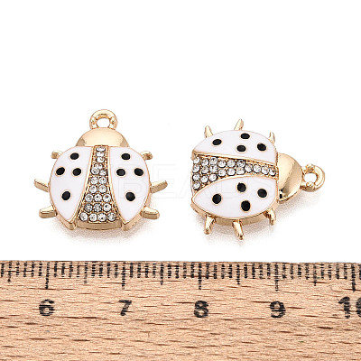 Rack Plating Alloy & Rhinestone & Enamel Pendants ENAM-T024-02M-G-1