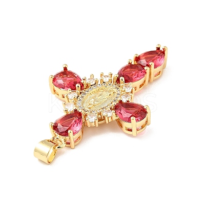 Rack Plating Brass Micro Pave Cubic Zirconia Pendants ZIRC-I059-15G-01-1