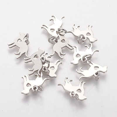 Non-Tarnish 304 Stainless Steel Puppy Pendants STAS-Q201-T464S-1