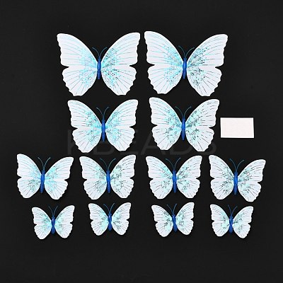 PVC Plastic Artificial 3D Butterfly Decorations DIY-I072-02B-1