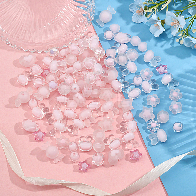 18 Style Transparent Acrylic Beads TACR-CA0001-20-1