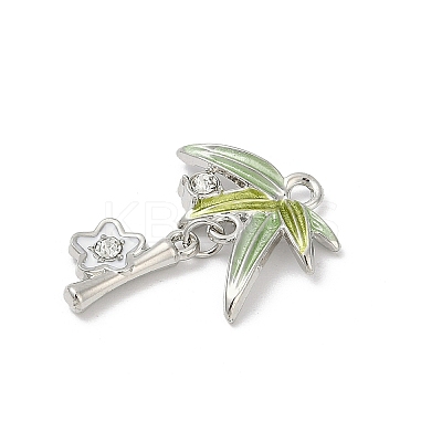 Rack Plating Alloy Enamel and Rhinestone Pendants PALLOY-R151-33P-1