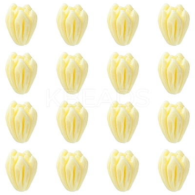 20Pcs Opaque Resin Flower Rose Beads RESI-YW0004-99B-1