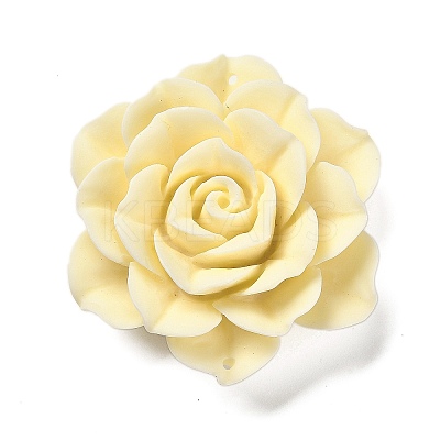 Synthetic Shell Dyed Carved Flower Connector Charms CORA-D034-01C-1