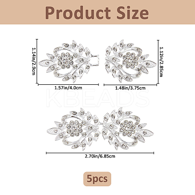 5Pcs Alloy & Crystal Rhinestone Snap Lock Clasps FIND-FH0008-91S-1