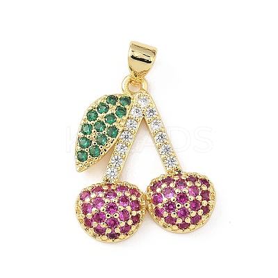 Brass Micro Pave Cubic Zirconia Pendants KK-B141-44G-03-1