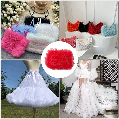 3 Yards Polyester Pleated Lace Trim OCOR-GF0003-99B-04-1