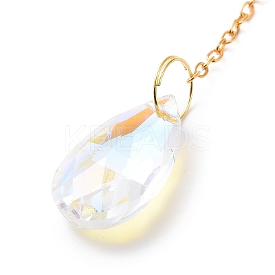 Crystal Chandelier Glass Teardrop Pendant Decorations HJEW-D029-02G-D-1