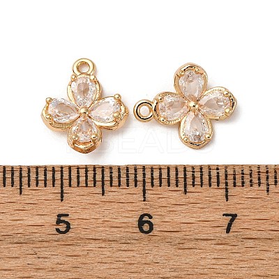 Brass Pave Clear Cubic Zirconia Charms KK-Z112-37G-1