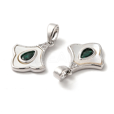 Brass Cubic Zirconia Pendants KK-M243-44P-1