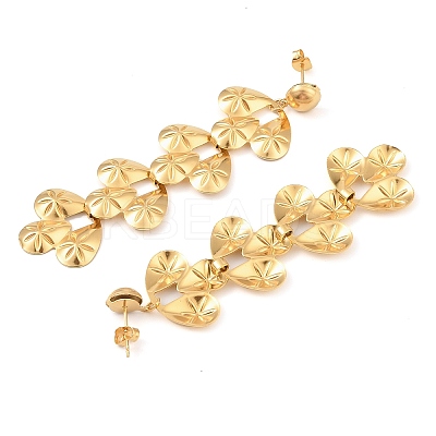 304 Stainless Steel Tassel Stud Earrings for Women EJEW-Z065-08G-1