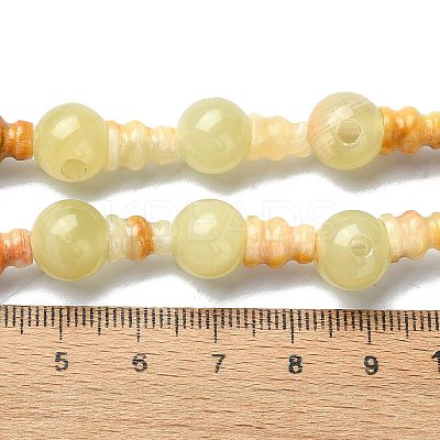 Natural Xiuyan Jade 3-Hole Guru Bead Strands G-K149-48-1