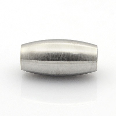 Tarnish Resistant 304 Stainless Steel Matte Surface Magnetic Clasps with Glue-in Ends STAS-O042-C-12-1