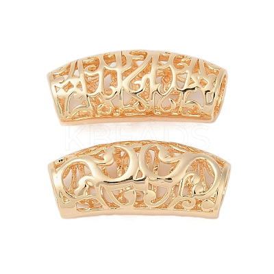 Hollow Out Brass Tube Beads KK-G532-03G-1