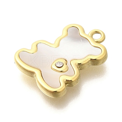 Ion Plating(IP) 304 Stainless Steel Pave Shell Pendants STAS-K263-62G-1