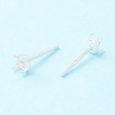 925 Sterling Silver Post Stud Earring Settings STER-P047-06A-S-1