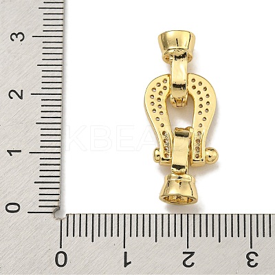 Brass Micro Pave Cubic Zirconia Fold Over Clasps KK-U037-27G-02-1