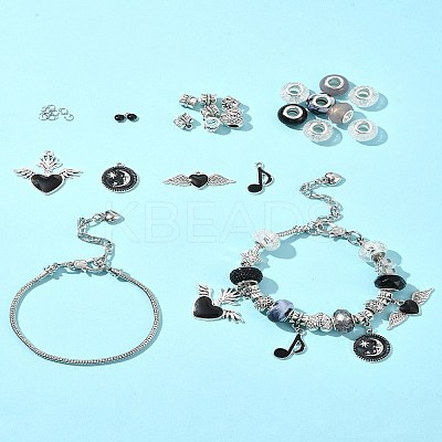 DIY Alloy & Brass European Style Bracelet Making Kits DIY-FS0007-23-1