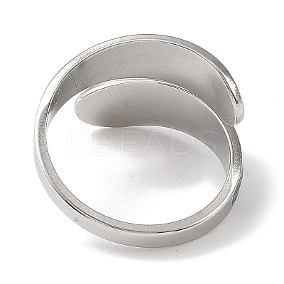 304 Stainless Steel Open Cuff Ring for Women RJEW-F166-14P-02-1