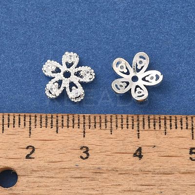 Flower Rack Plating Brass Micro Pave Cubic Zirconia Beads KK-S399-01B-1