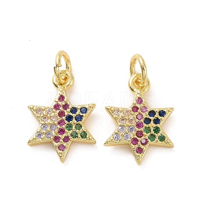 Brass Micro Pave Cubic Zirconia Charms KK-E068-VF166-1