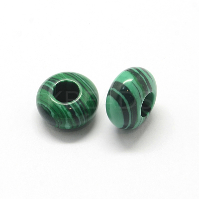 Synthetic Malachite European Large Hole Beads G-Q442-06-1