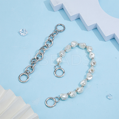 Plastic Pearl Alloy Phone Hand Strap Chains FIND-WH0260-55P-1