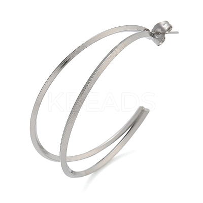 304 Stainless Steel C-Shaped Stud Earrings for Women EJEW-M089-04P-1